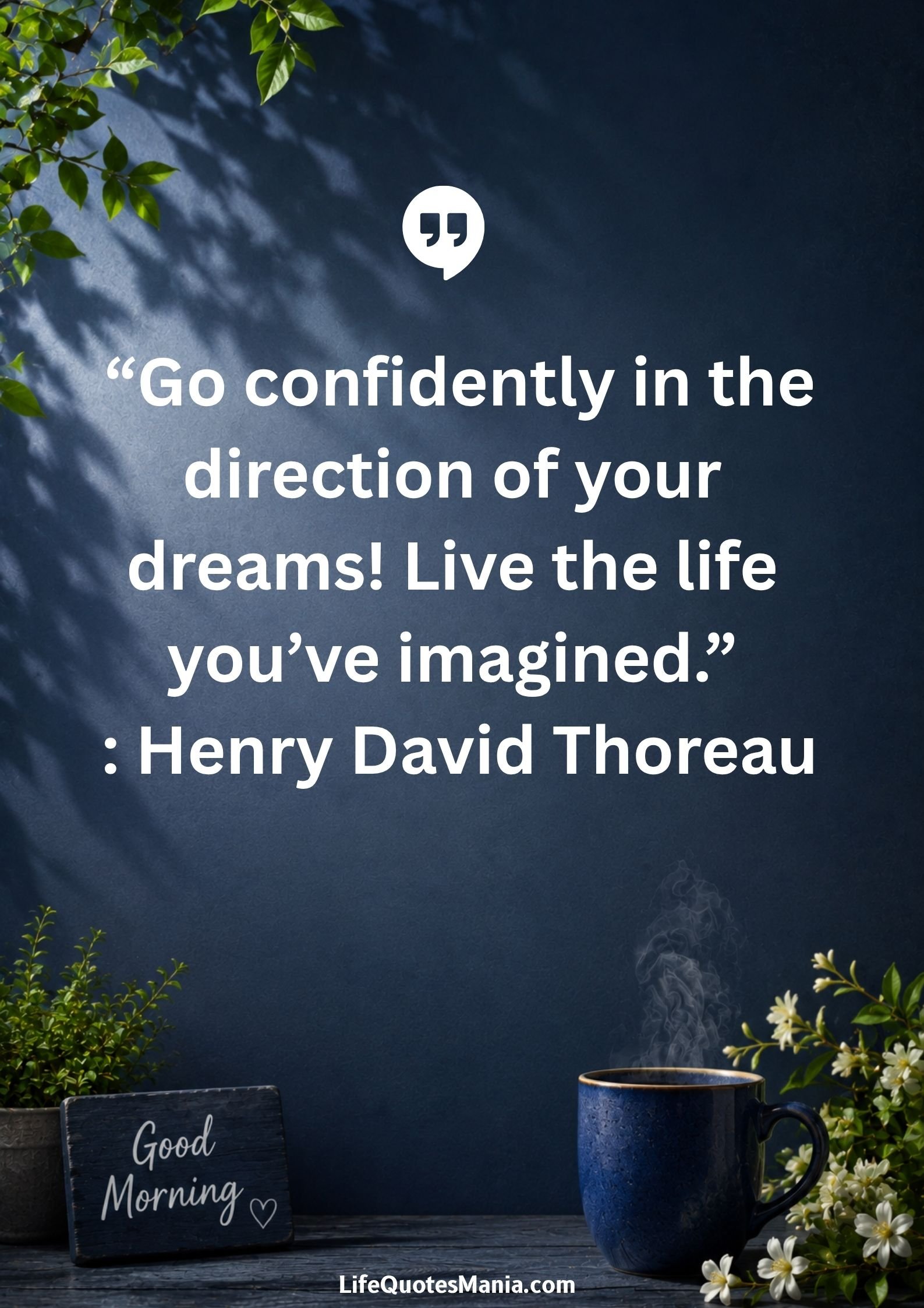 Good morning quotes and images - "Go confidently in the direction of your dreams! Live the life you've imagined." : Henry David Thoreau