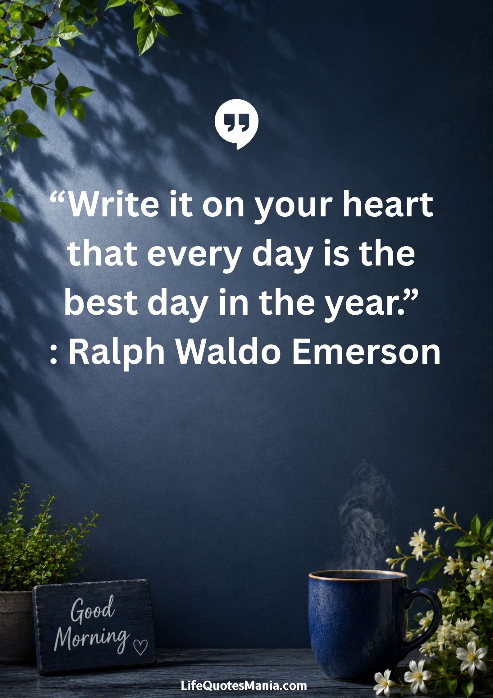 Good morning quotes and images - “Write it on your heart that every day is the best day in the year.” : Ralph Waldo Emerson