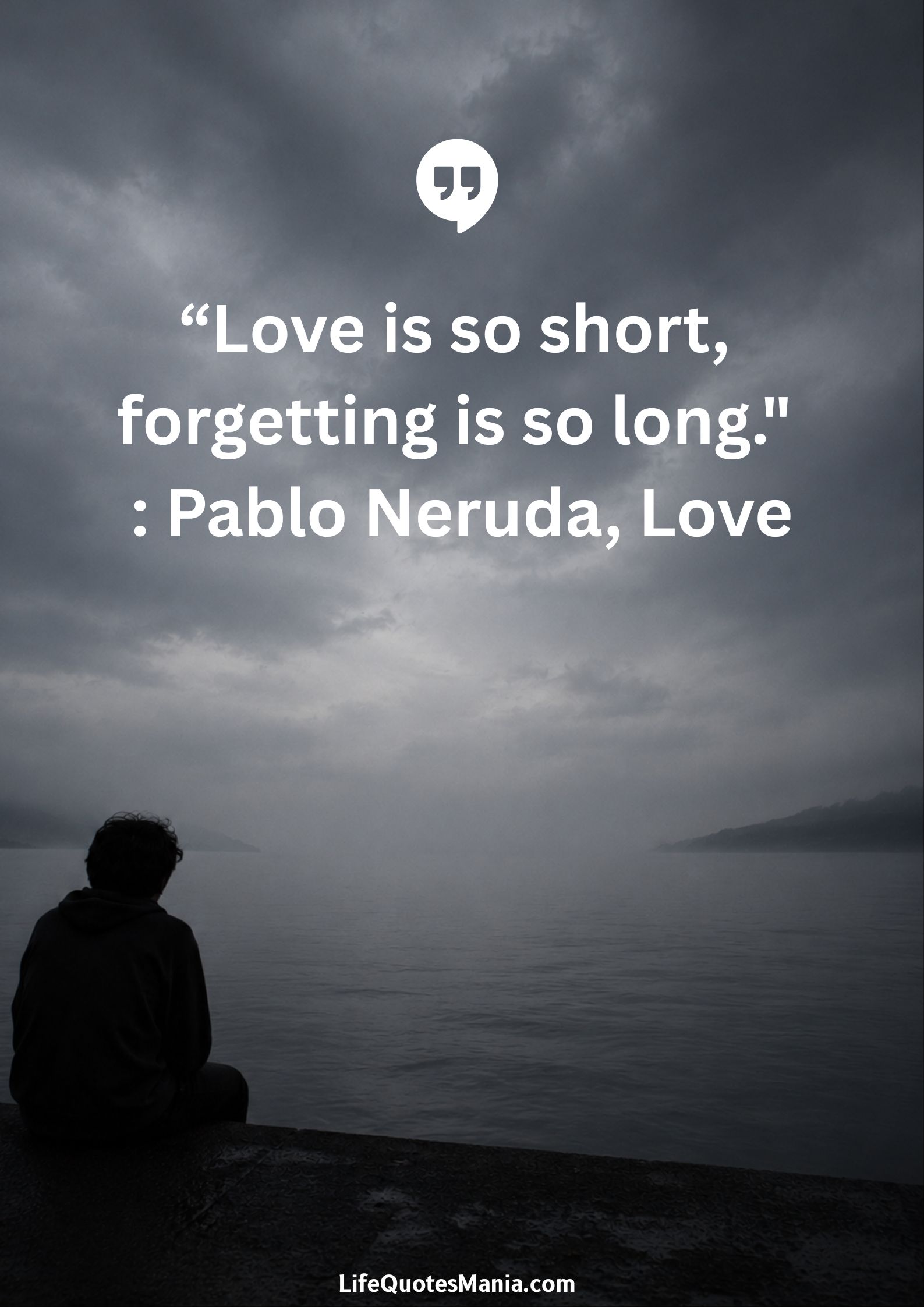 “Love is so short, forgetting is so long." : Pablo Neruda, Love